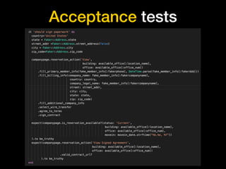 Acceptance tests
 