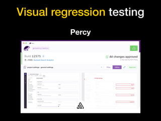 Visual regression testing
Percy
 