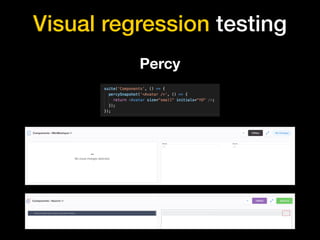 Visual regression testing
Percy
 