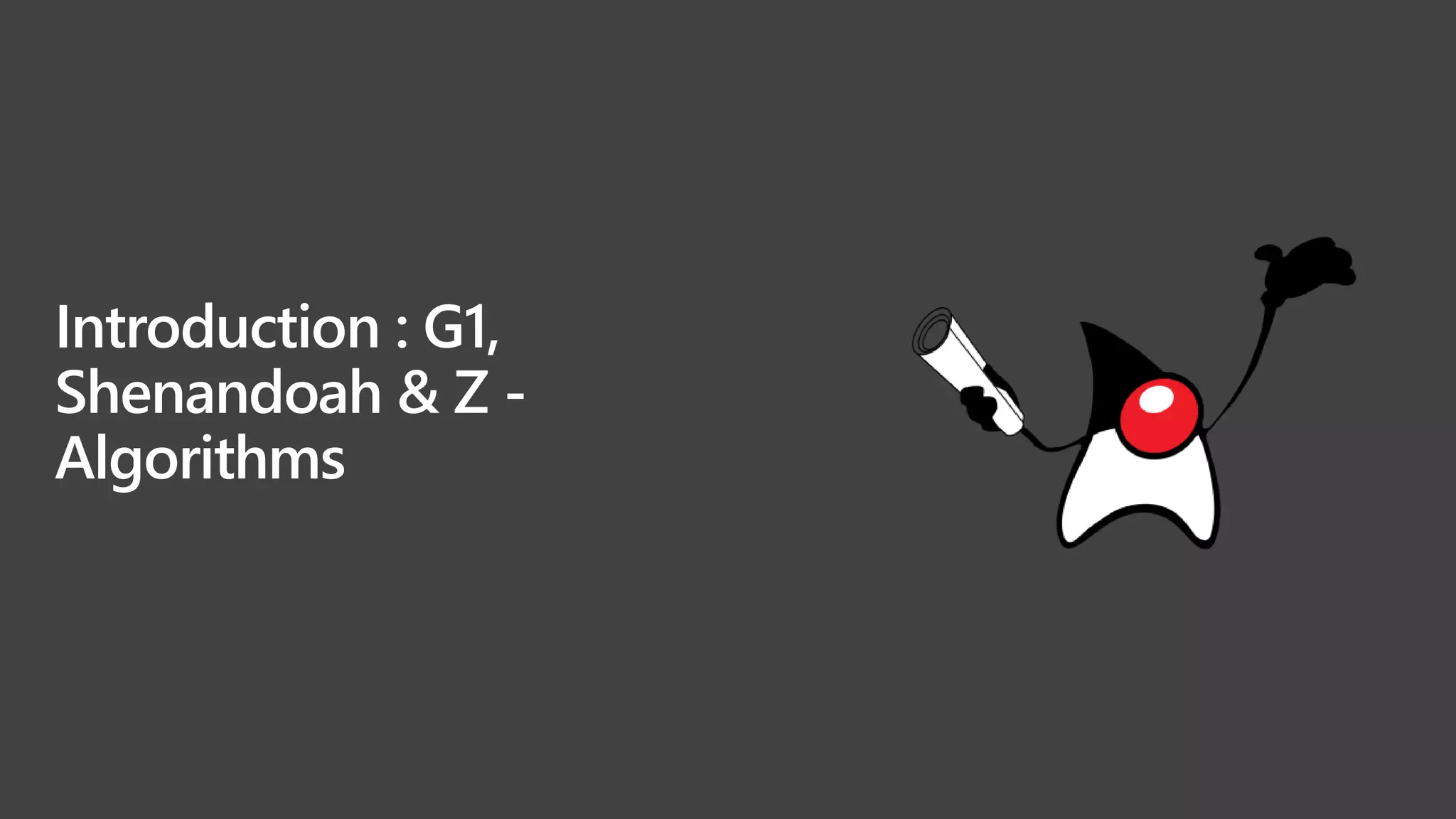 Introduction : G1,
Shenandoah & Z -
Algorithms
 