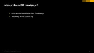10INTERNAL© 2017 SAP SE or an SAP affiliate company. All rights reserved. ǀ
Jakie problem GO rozwiązuje?
• Skraca czas budowania kodu źródłowego
• Jest łatwy do nauczenia się
 
