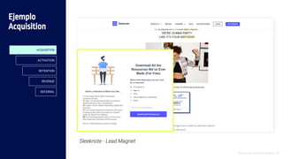 Introducción al Growth Hacking - 43
Sleeknote - Lead Magnet
ACQUISITION
ACTIVATION
RETENTION
REVENUE
REFERRAL
Ejemplo
Acquisition
 