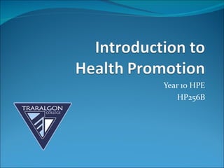 Intro to health promotion