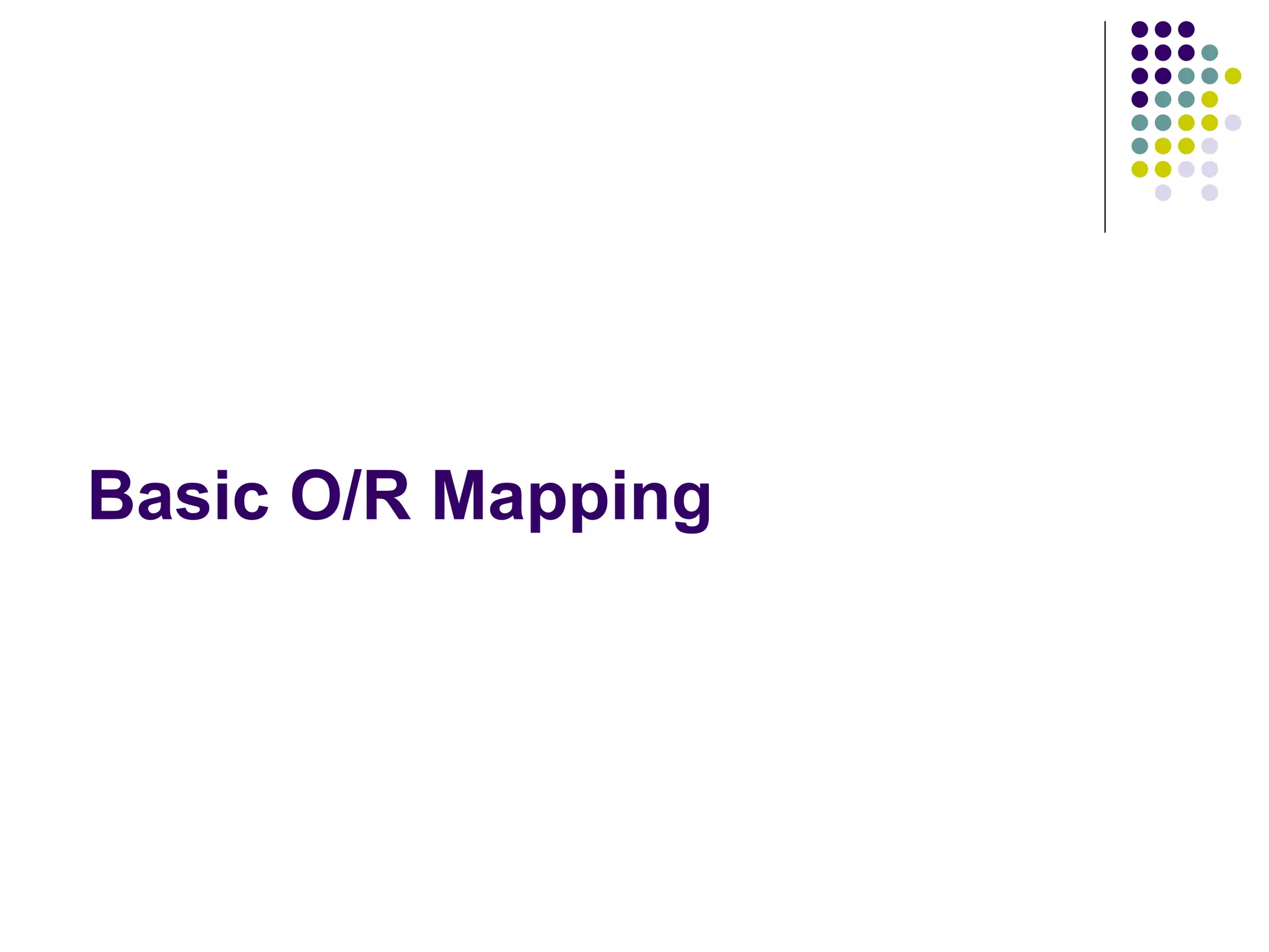 Basic O/R Mapping 