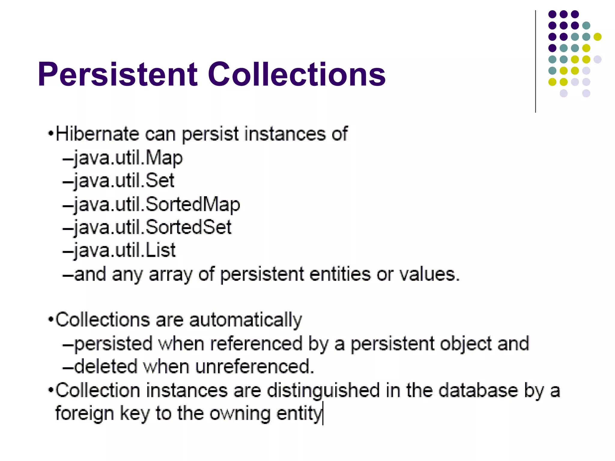 Persistent Collections 