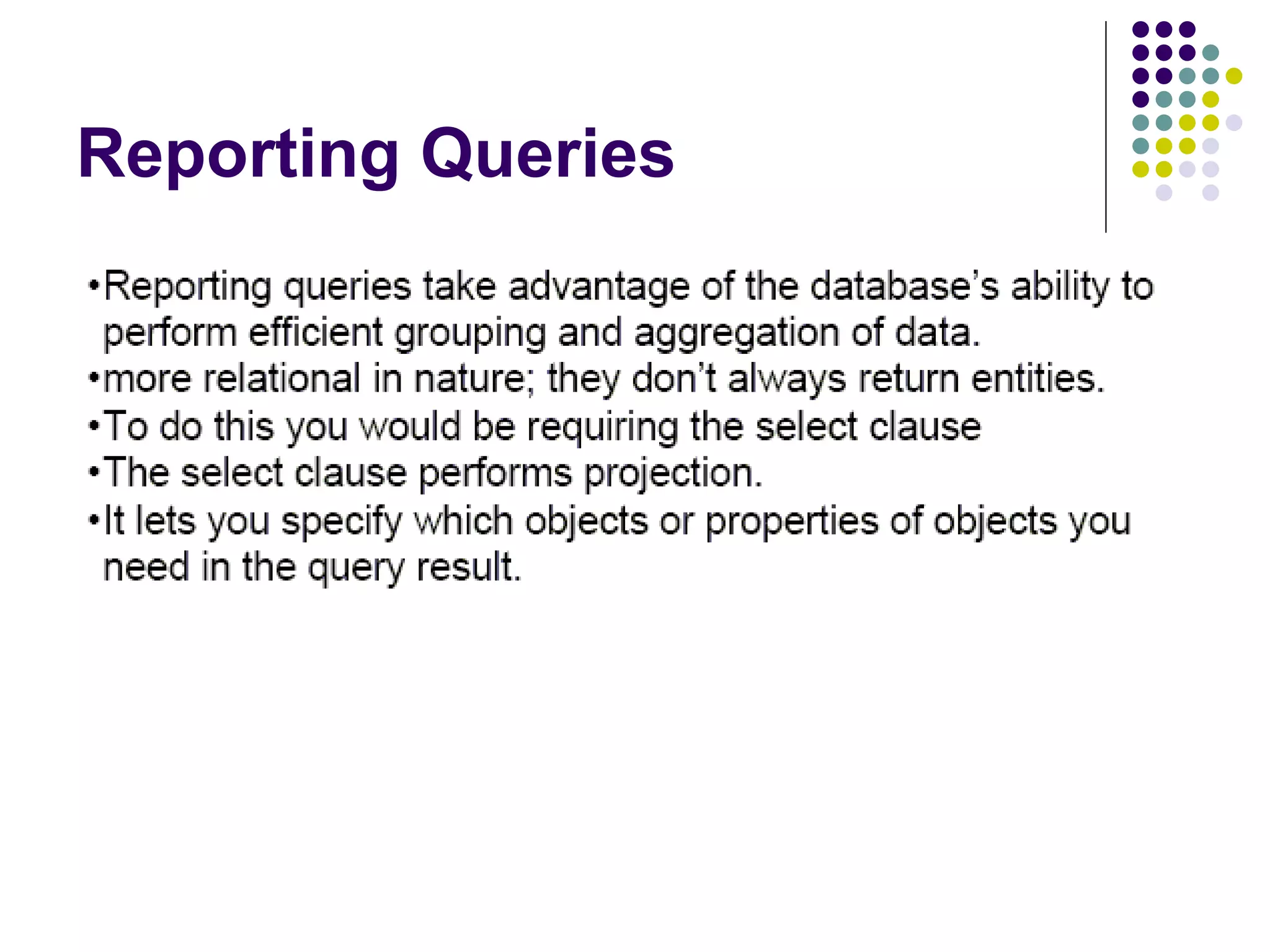 Reporting Queries 