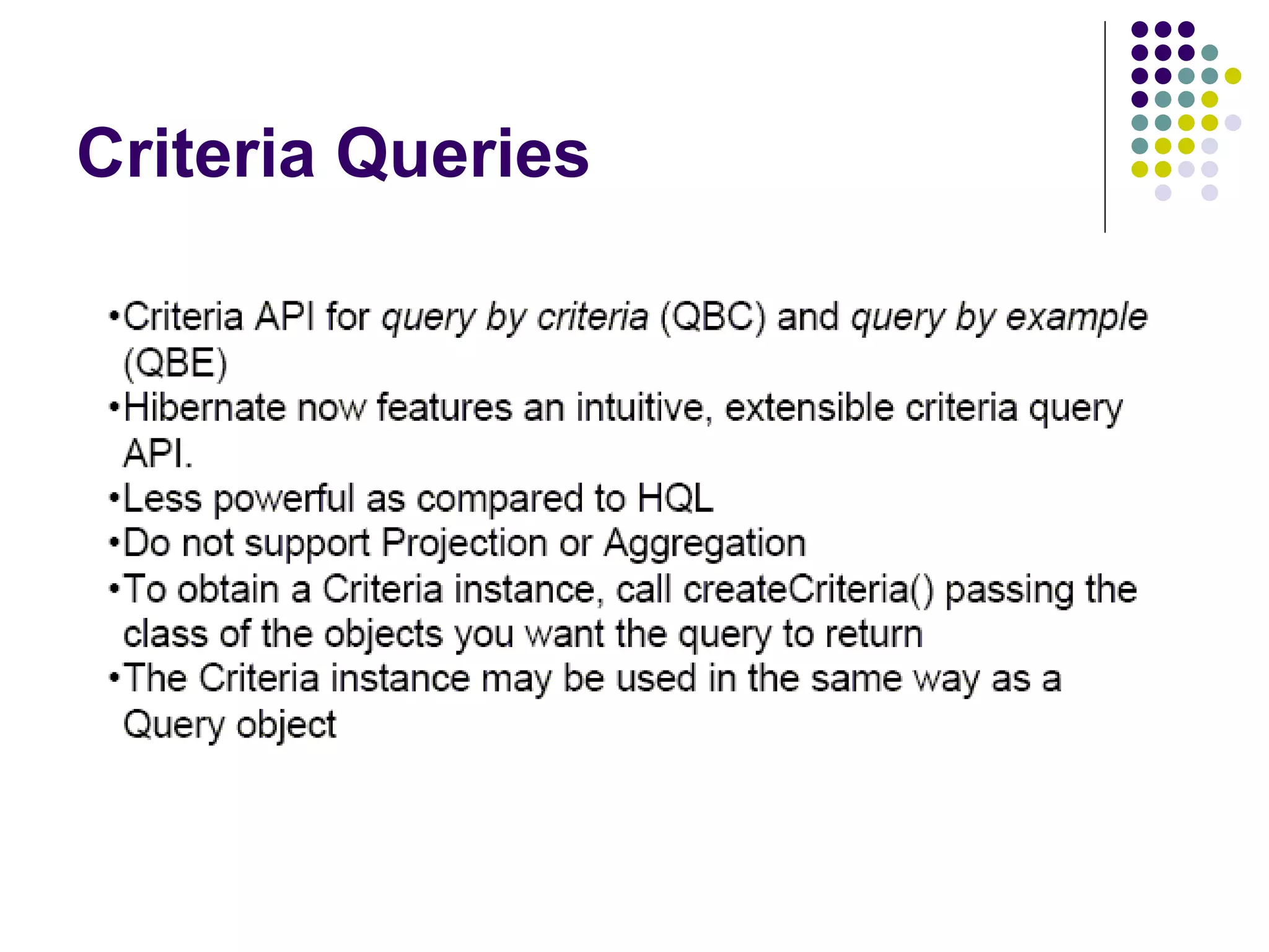 Criteria Queries 