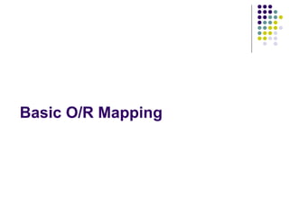Basic O/R Mapping 