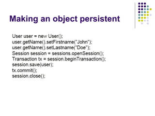 Making an object persistent 