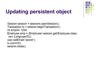 Updating persistent object 