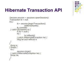 Hibernate Transaction API 