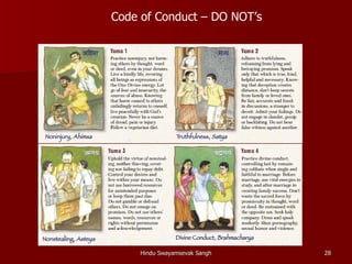 Code of Conduct – DO NOT’s




     Hindu Swayamsevak Sangh   28
 