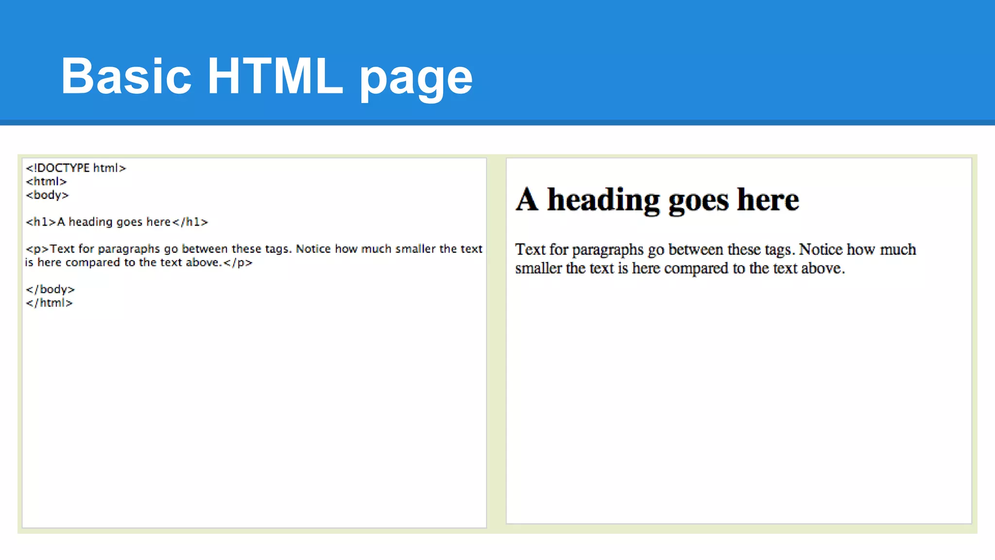 Basic HTML page
 