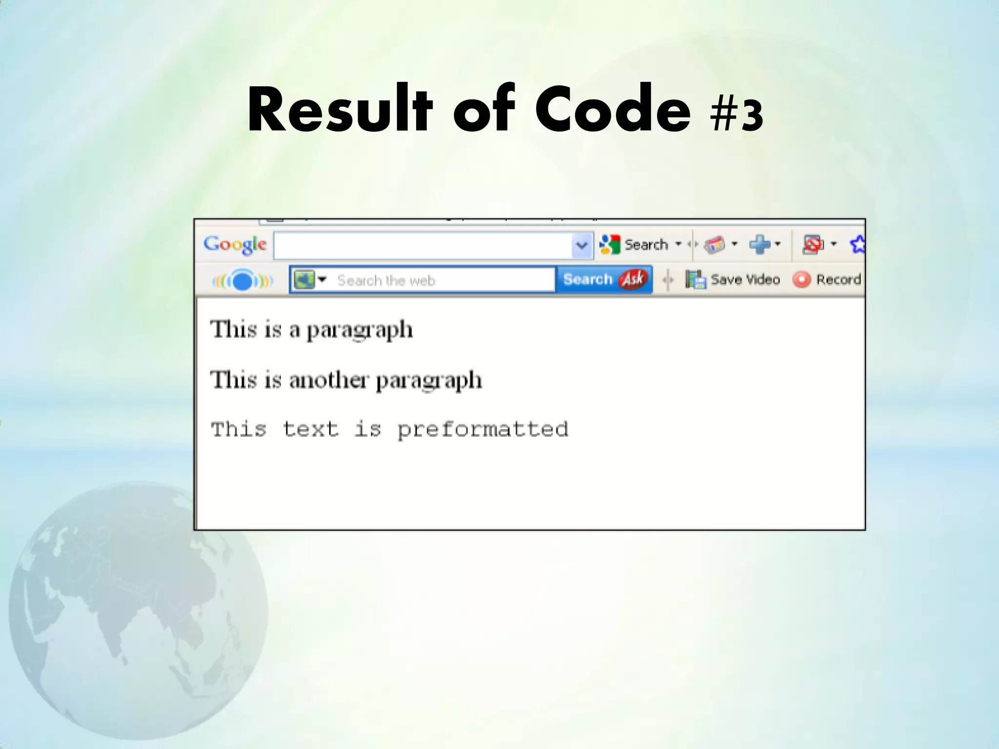 Result of Code #3
 