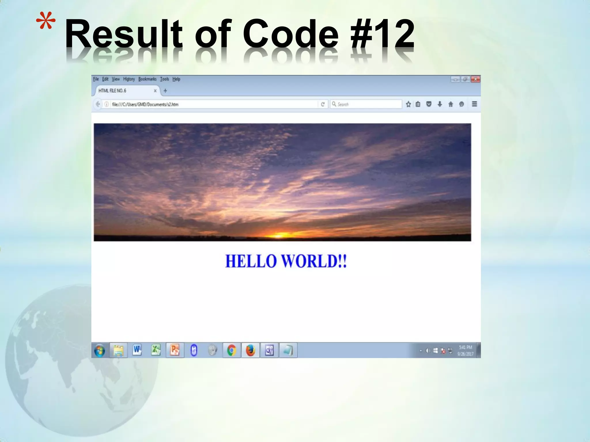 *Result of Code #12
 