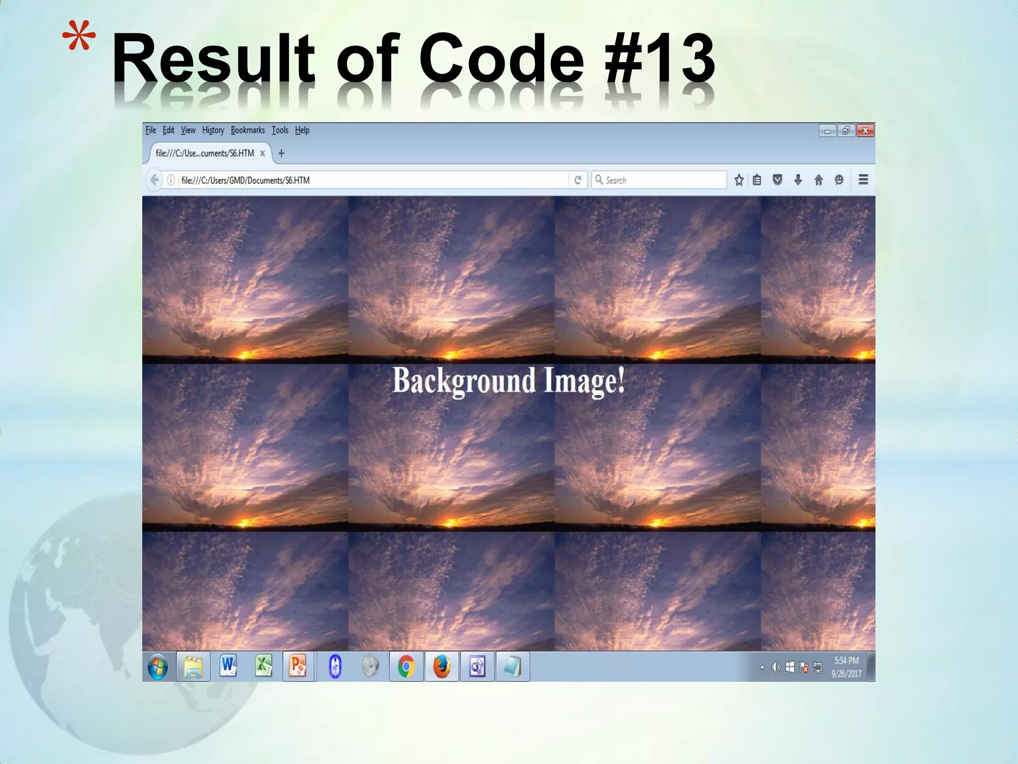 *Result of Code #13
 