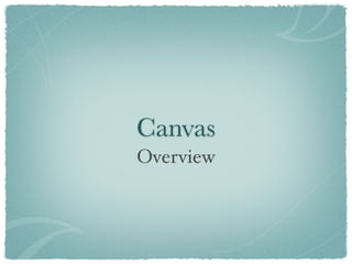Canvas
Overview
 