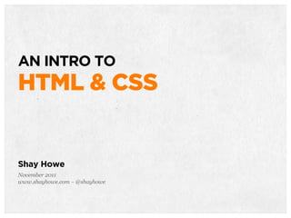 An Intro to HTML & CSS | PDF | Web Design and HTML | Internet