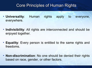 Un Human Rights Principles Introduction to Human Rights Describing Human.ppt