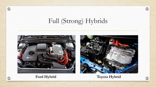 Full (Strong) Hybrids
Ford Hybrid Toyota Hybrid
 