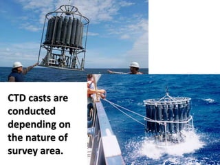 CTD casts are
conducted
depending on
the nature of
survey area.
 