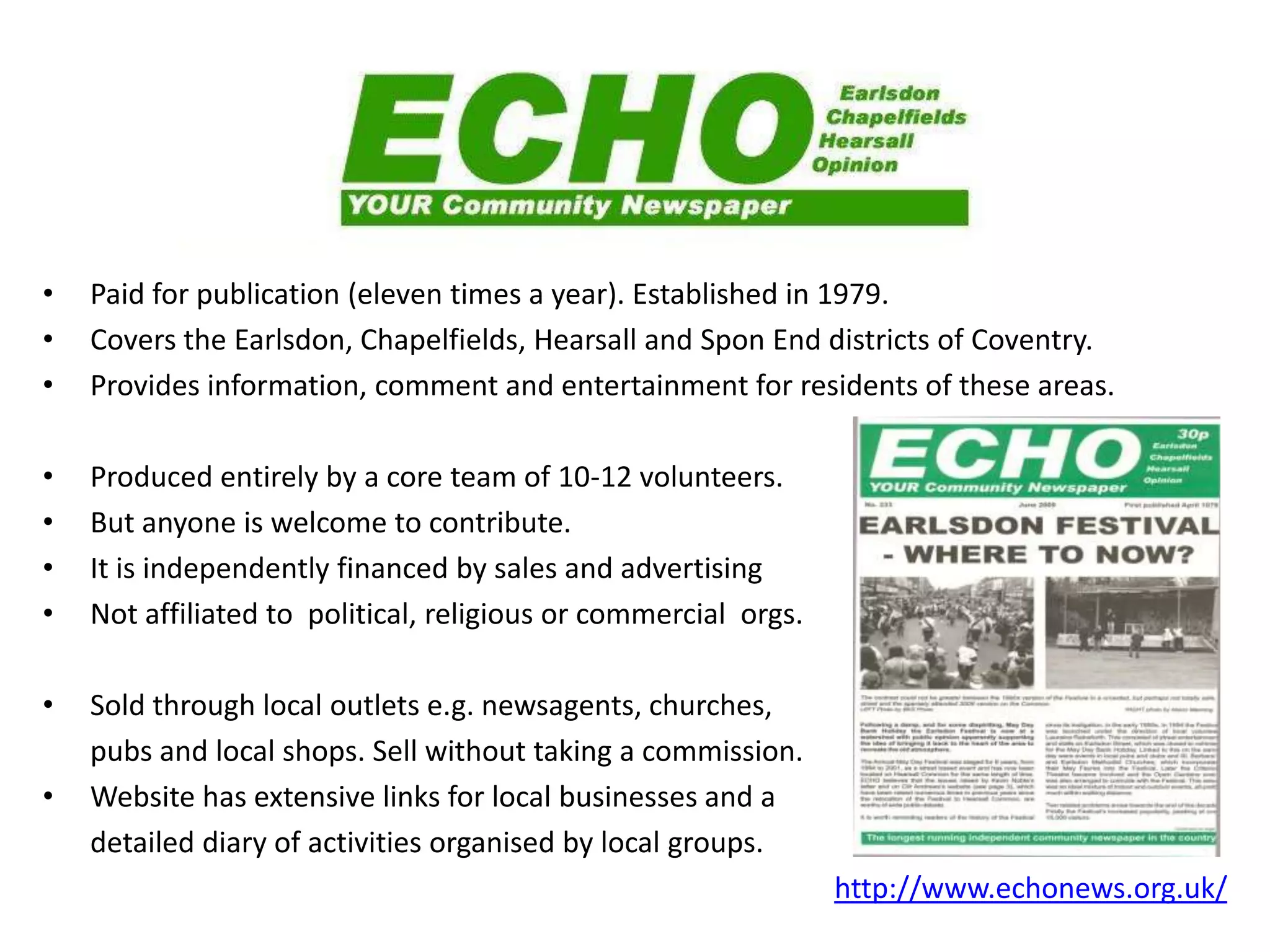 Council PapersAttracted much publicity – and ire – in recent years. Eric Pickles has promised to clamp down on "frivolous town hall propaganda papers" 	which “threatened the viability of the independent local press.”Current CLG consultation proposes: 	*  Councils can only publish municipal newspapers 4 x p.a.  	*  Must not be direct competition to local press	*  Should only include material directly related to council services. Audit by the Newspaper Society in August 09:436 Local Authorities in England contacted.199 replied.  32% said publishing 1/4ly.Councils have said they are filling a gap in 	local news and information no longer 	filled by paid-for titles.