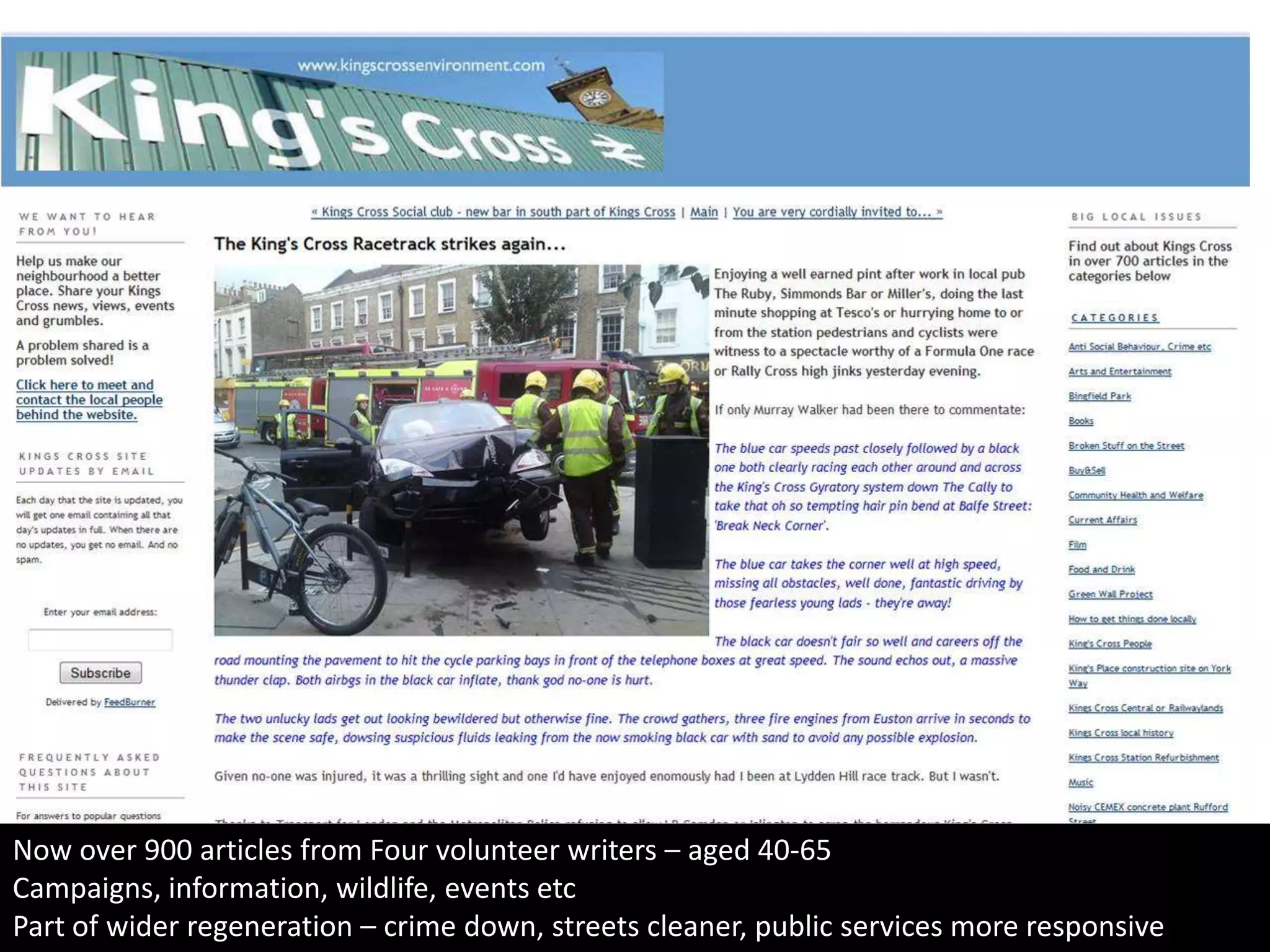 Here’s some examples of different hyper-local activity.Using my own definitions of types.