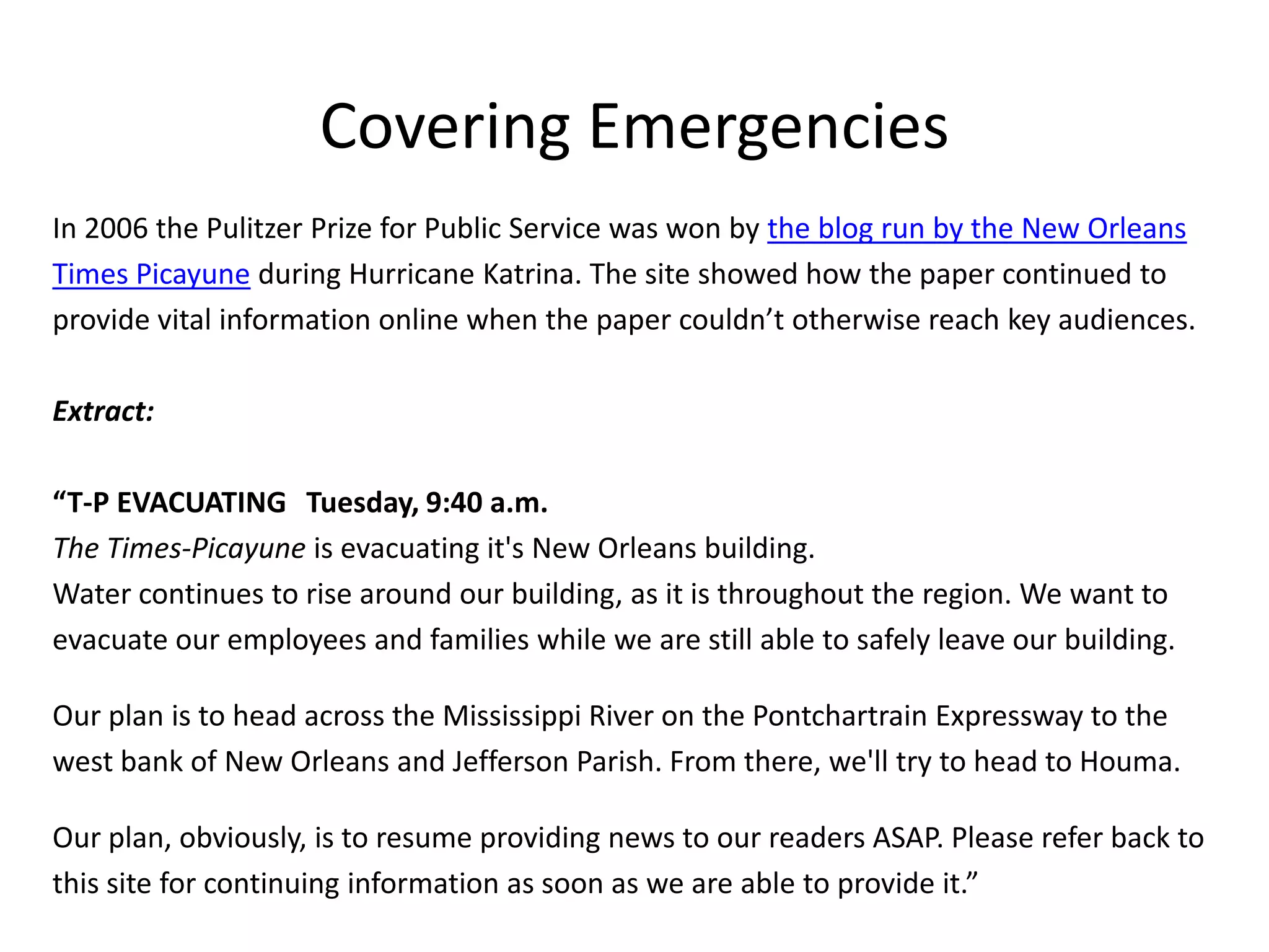 But is hyper-local journalism?That’s a whole debate we don’t have time for today. But we can touch on it…Some bloggers say it isn’t and are keen to stress they’re not journalists.Jon Bounds, Birmingham: It’s Not Shit (“Mildly sarcastic since 2002″)“I’m not a journalist, nor have aspirations to be one gives the site freedom — that it doesn’t solicit adverts (the few on the site are unpaid favours to friends) gives it a strength. A strength to not cover things that aren’t interesting, and to be seen as independent.”Other sites stem from journalistic backgrounds:The Lichfield Blog was launched in January 2009, by Ross Hawkes, senior lecturer in journalism at Staffs Uni. Started his journalistic career at the now defunct Lichfield Post. Saddleworthnews.com – edited by Richard Jones, a journalist who is currently a stay-at-home dad and who voluntarily updates his site.