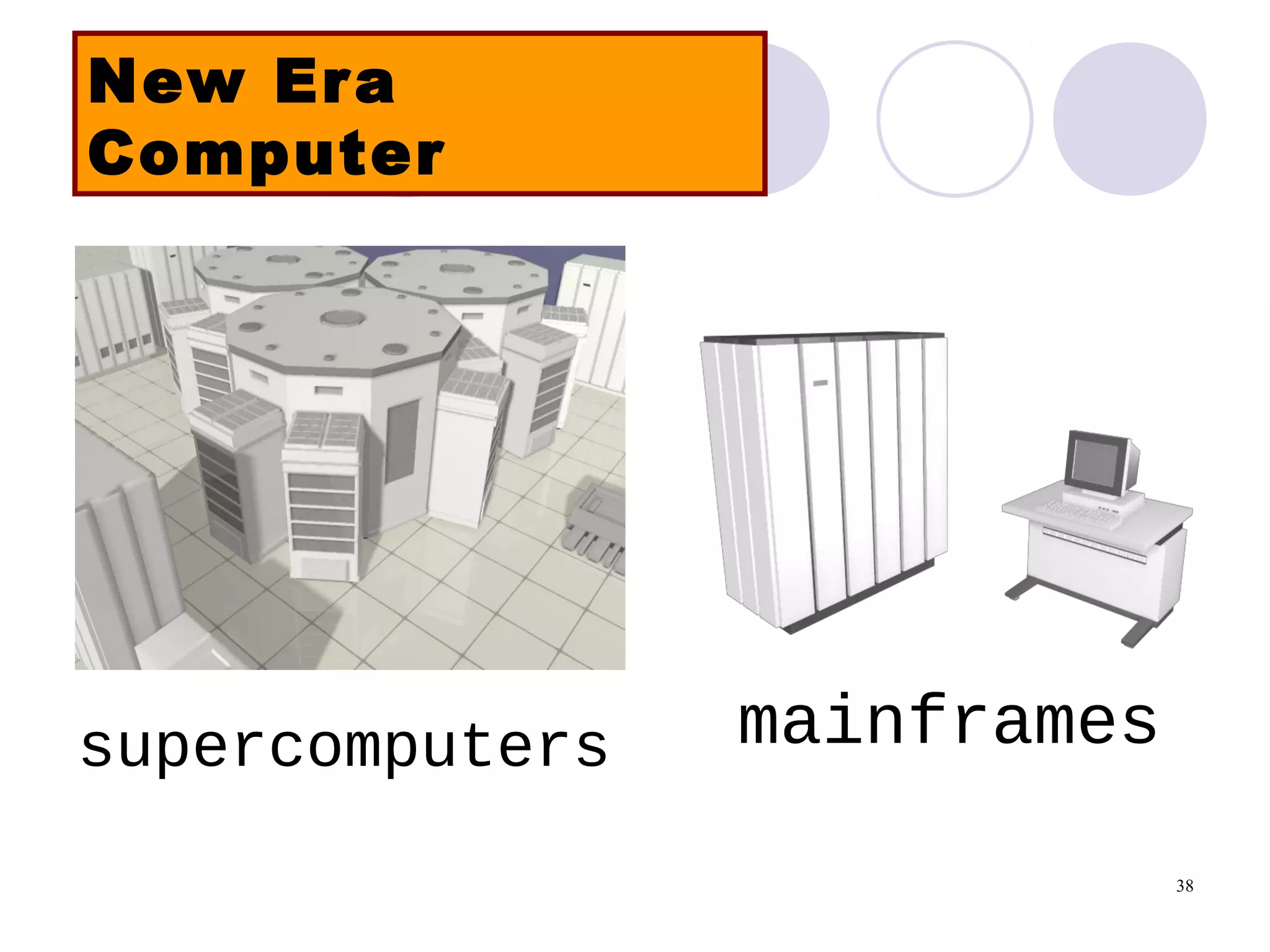 38
New Era
Computer
supercomputers mainframes
 