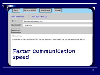 65
Faster communication
speed
 