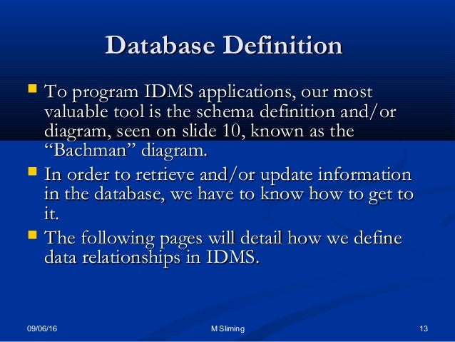 Intro To IDMS
