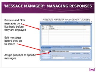 Assigned Manager Message Introduction to iml keypads | PPS