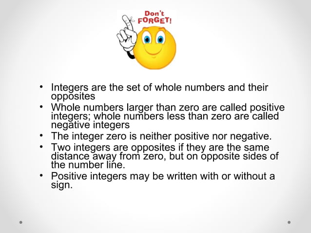 Introduction to integers | PPT