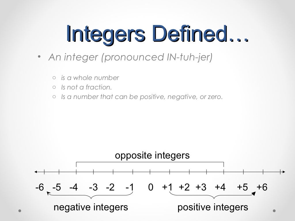 Introduction to integers