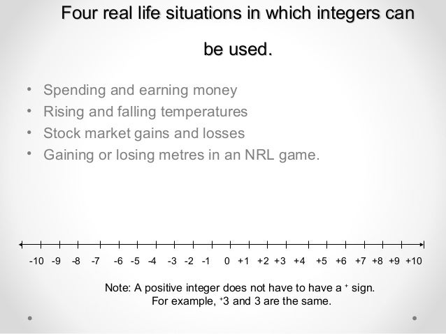 integers in real life