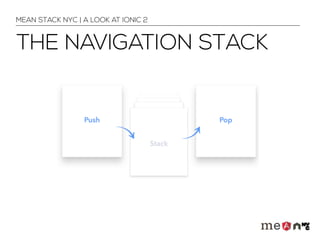 THE NAVIGATION STACK
MEAN STACK NYC | A LOOK AT IONIC 2
 