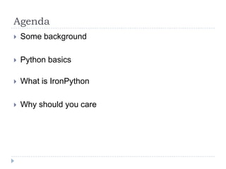 The .NET developer's introduction to IronPython | PPTX
