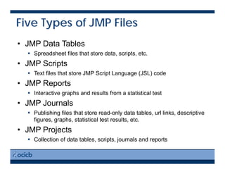 Intro to JMP for statistics | PDF