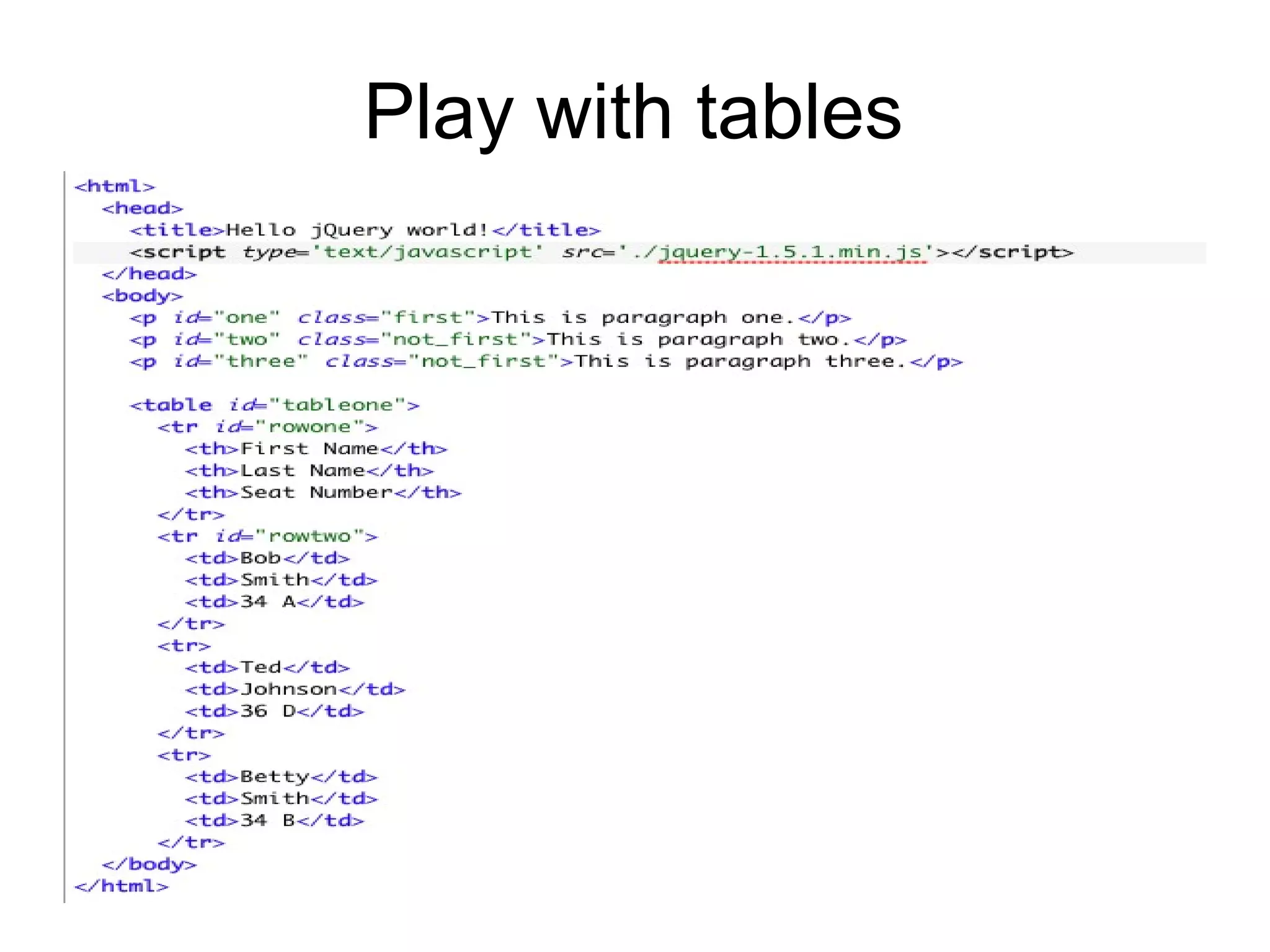 Play with tables 