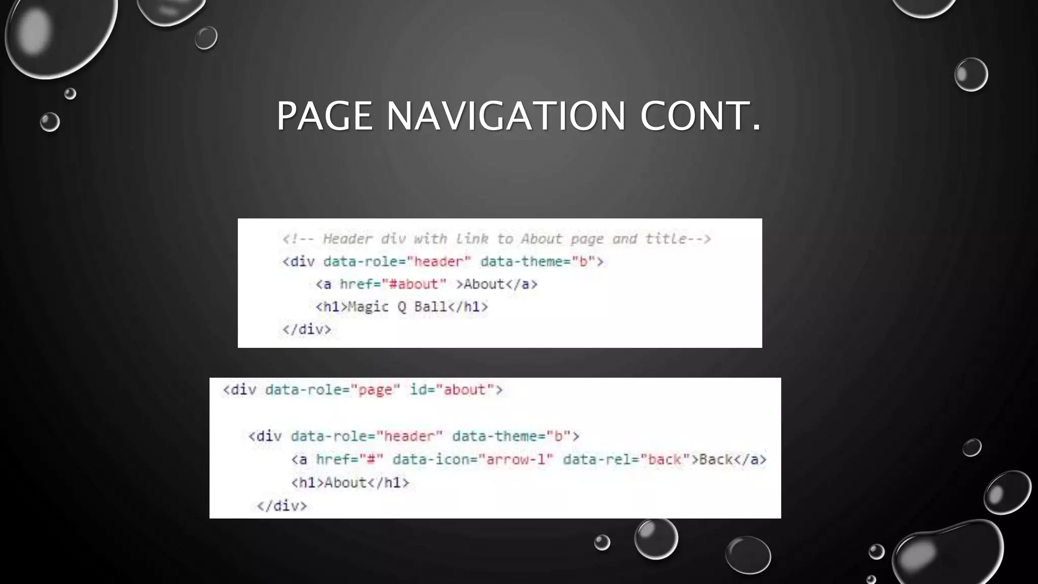 PAGE NAVIGATION CONT. 
 