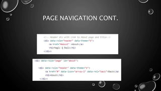 PAGE NAVIGATION CONT. 
 