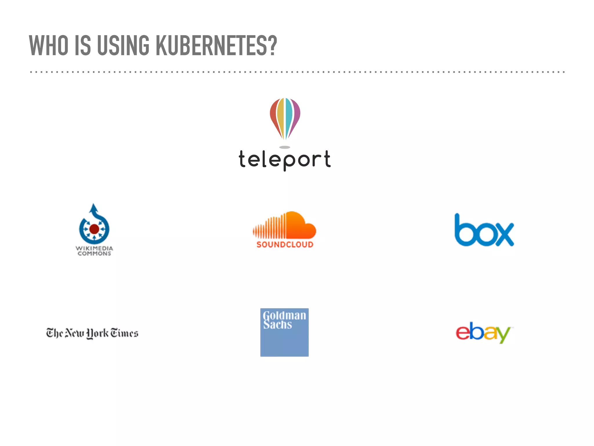 WHO IS USING KUBERNETES?
 