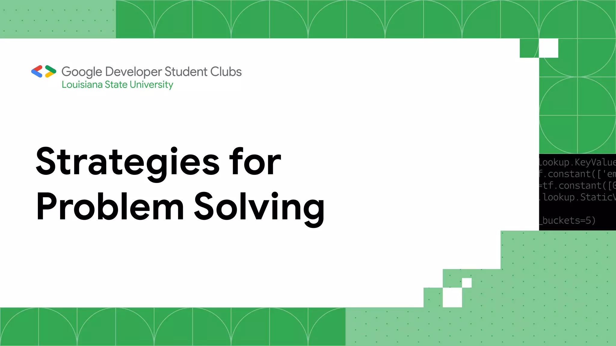 Strategies for
Problem Solving
Louisiana State University
 