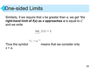 Limits Writing Introduction to limits and Continuity.ppt