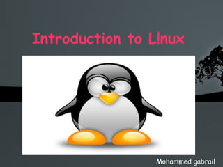 Introduction to L!nux  Mohammed gabrail 