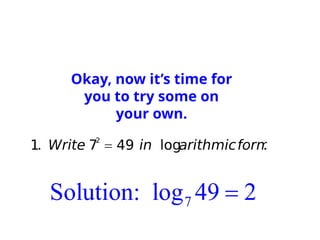 Defining Log Introduction to Logarithms. Defining logarithm | PPTX