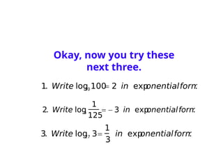 Defining Log Introduction to Logarithms. Defining logarithm | PPTX
