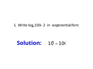 Defining Log Introduction to Logarithms. Defining logarithm | PPTX