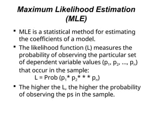 Mle Likelihood Function Introduction to LogisticRegression_RWESCK.ppt