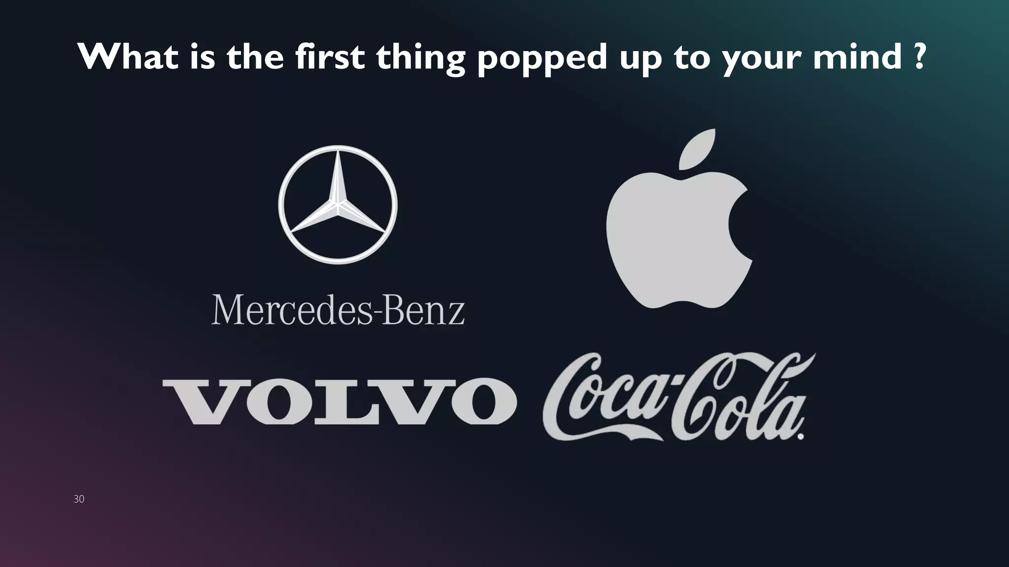 What is the first thing popped up to your mind ?
30
 